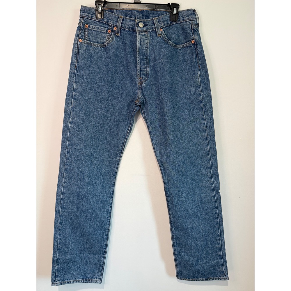 Levis 501 Original Fit Straight Leg Jeans Medium Wash Mens 33x32 Button Fly